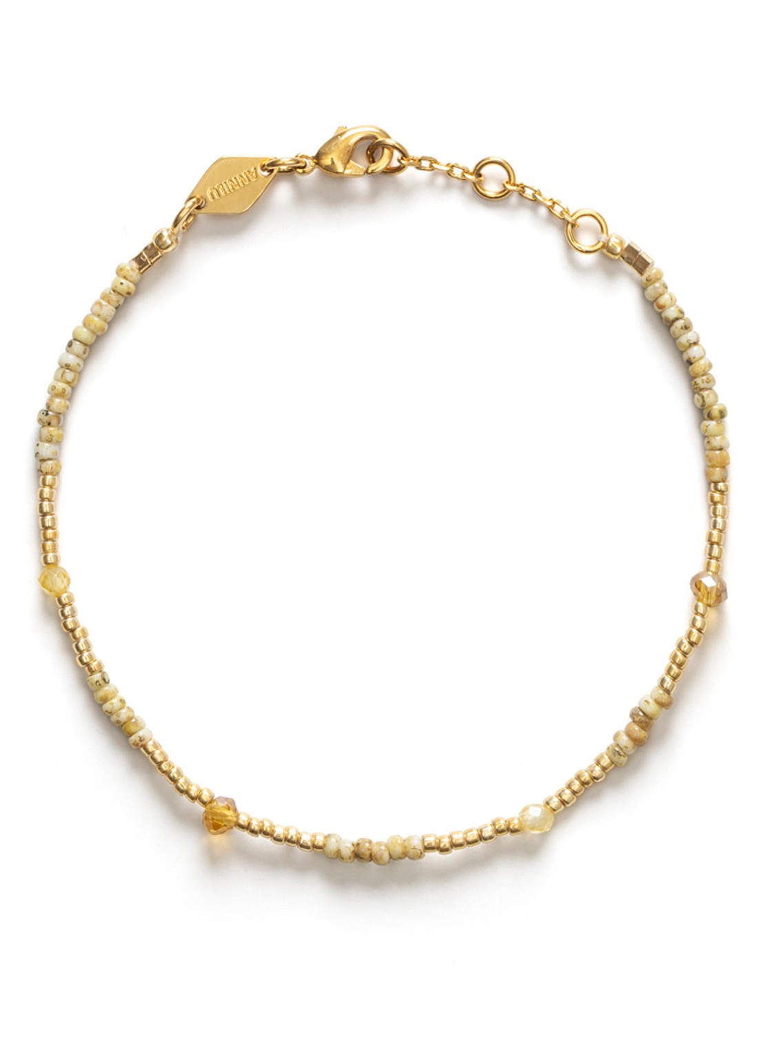 ANNI LU Clemence kralenarmband verguld - voorkant 2 goud