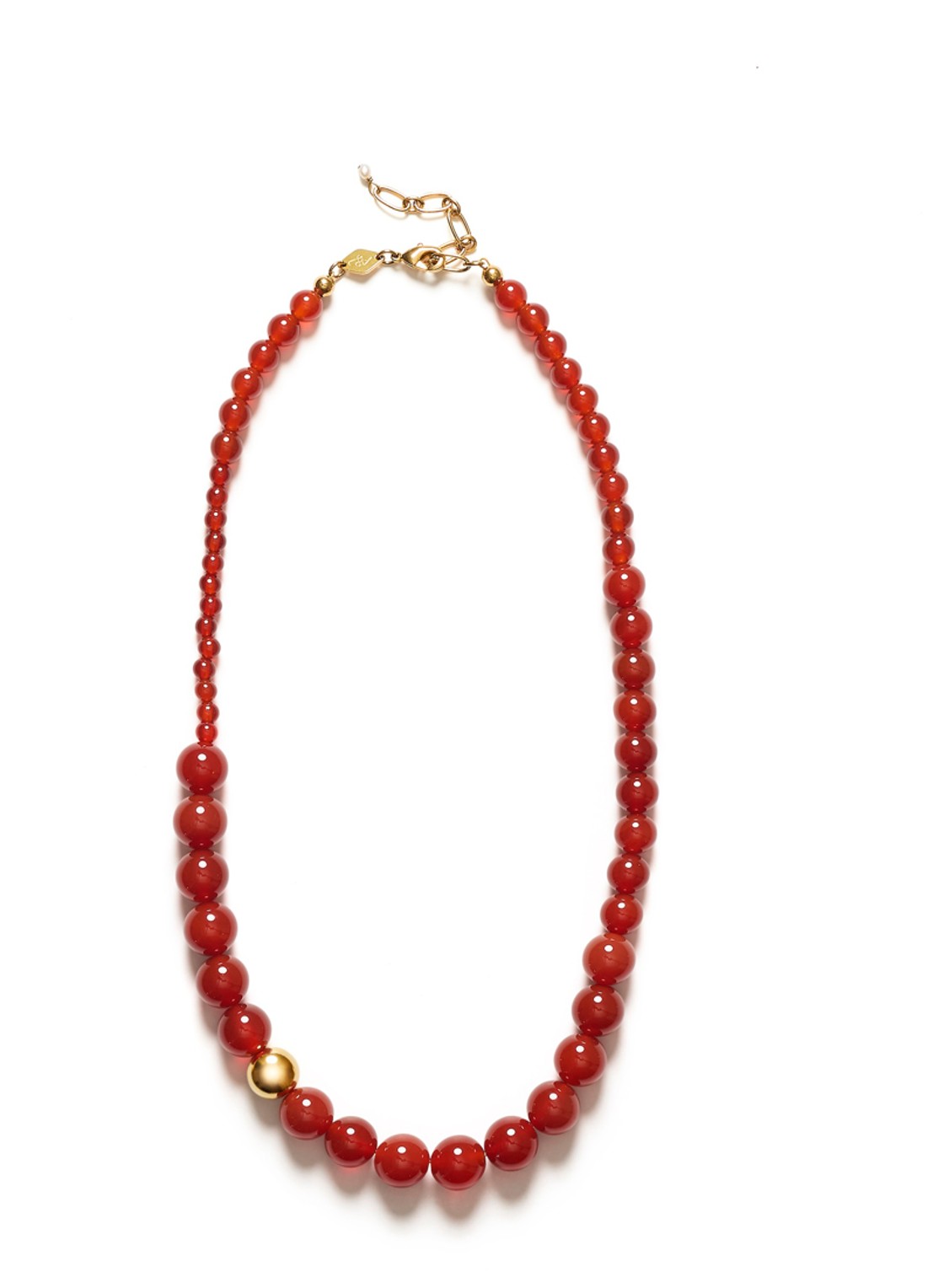 ANNI LU Float ketting verguld - voorkant 2 donkerrood