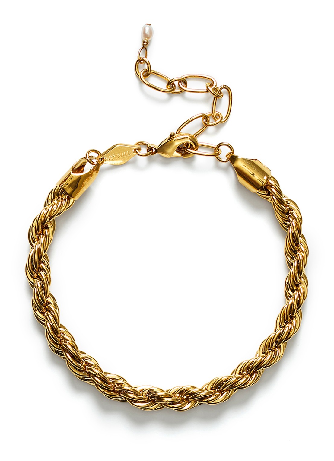 ANNI LU Golden Rope armband verguld - voorkant goud