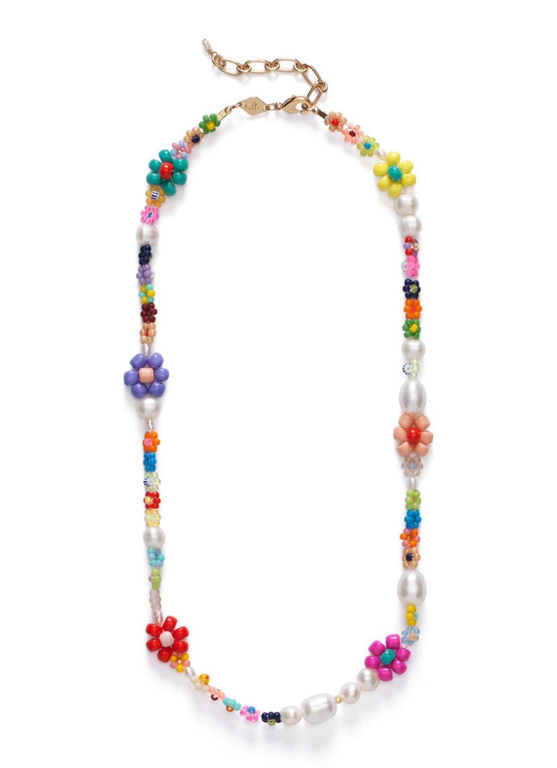 ANNI LU Mexi Flower ketting verguld - voorkant goud