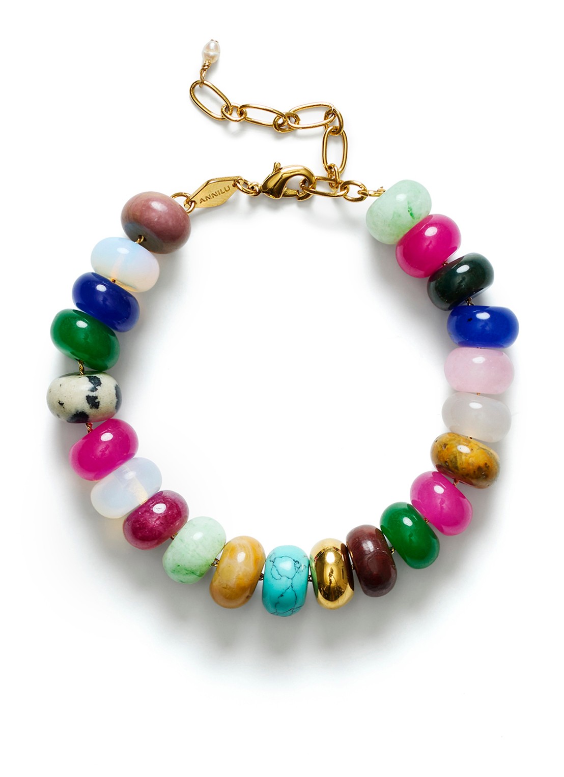 ANNI LU Mirage armband verguld - voorkant multicolor