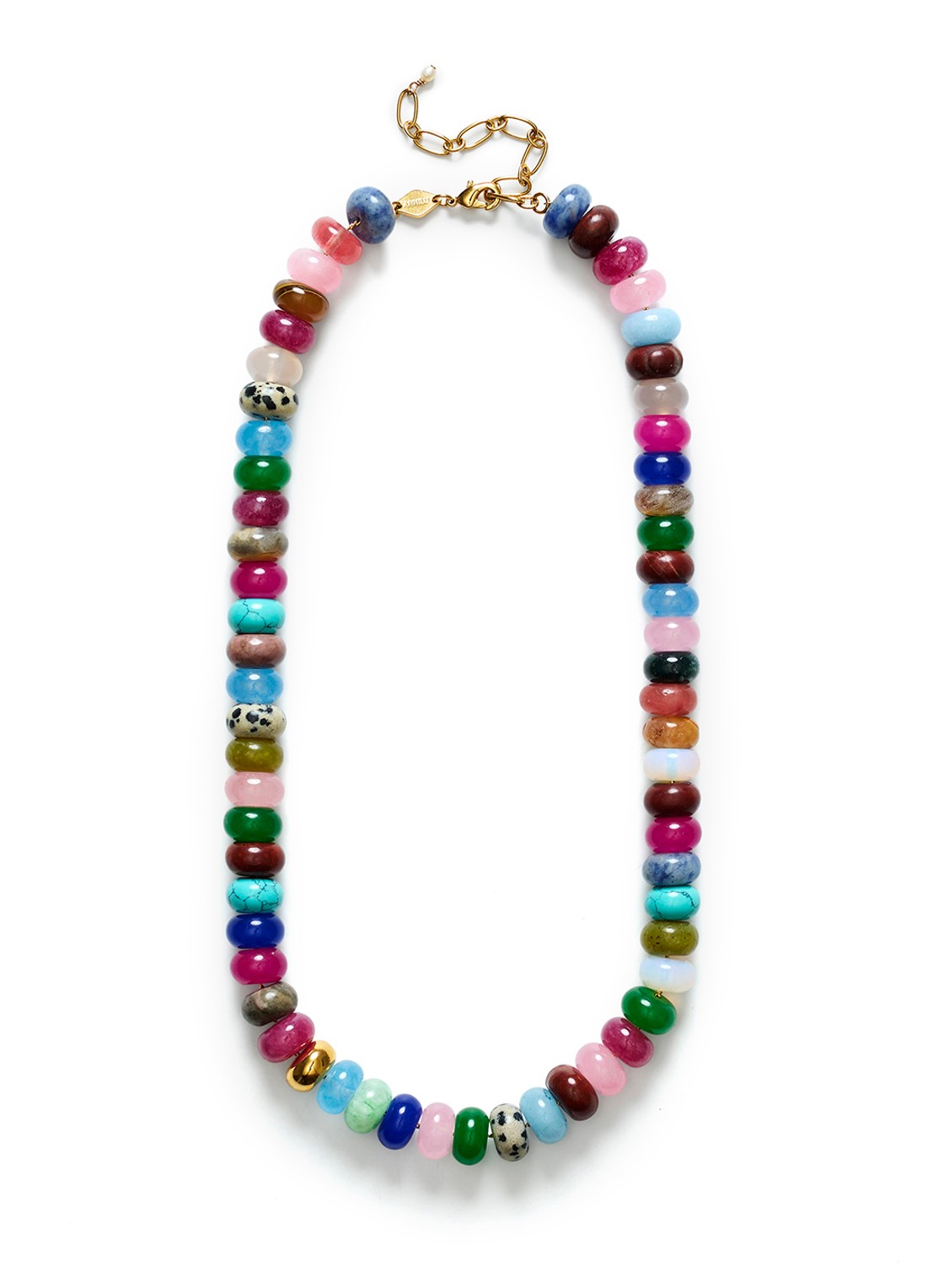 ANNI LU Mirage kralenketting verguld - voorkant donkerblauw