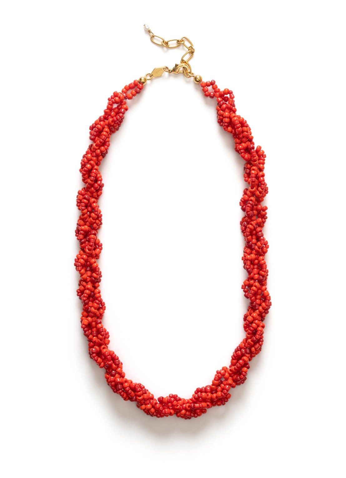 ANNI LU Scarlet Wave ketting verguld - voorkant oranjerood