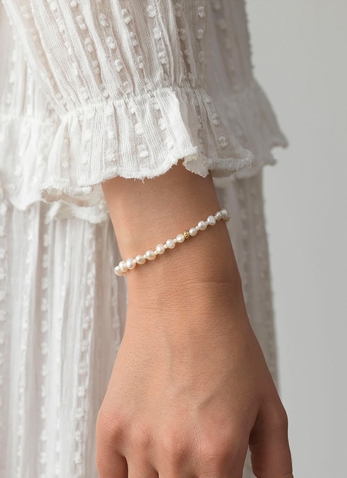 ANNI LU Stellar Pearly armband met parel - detail 3 wit