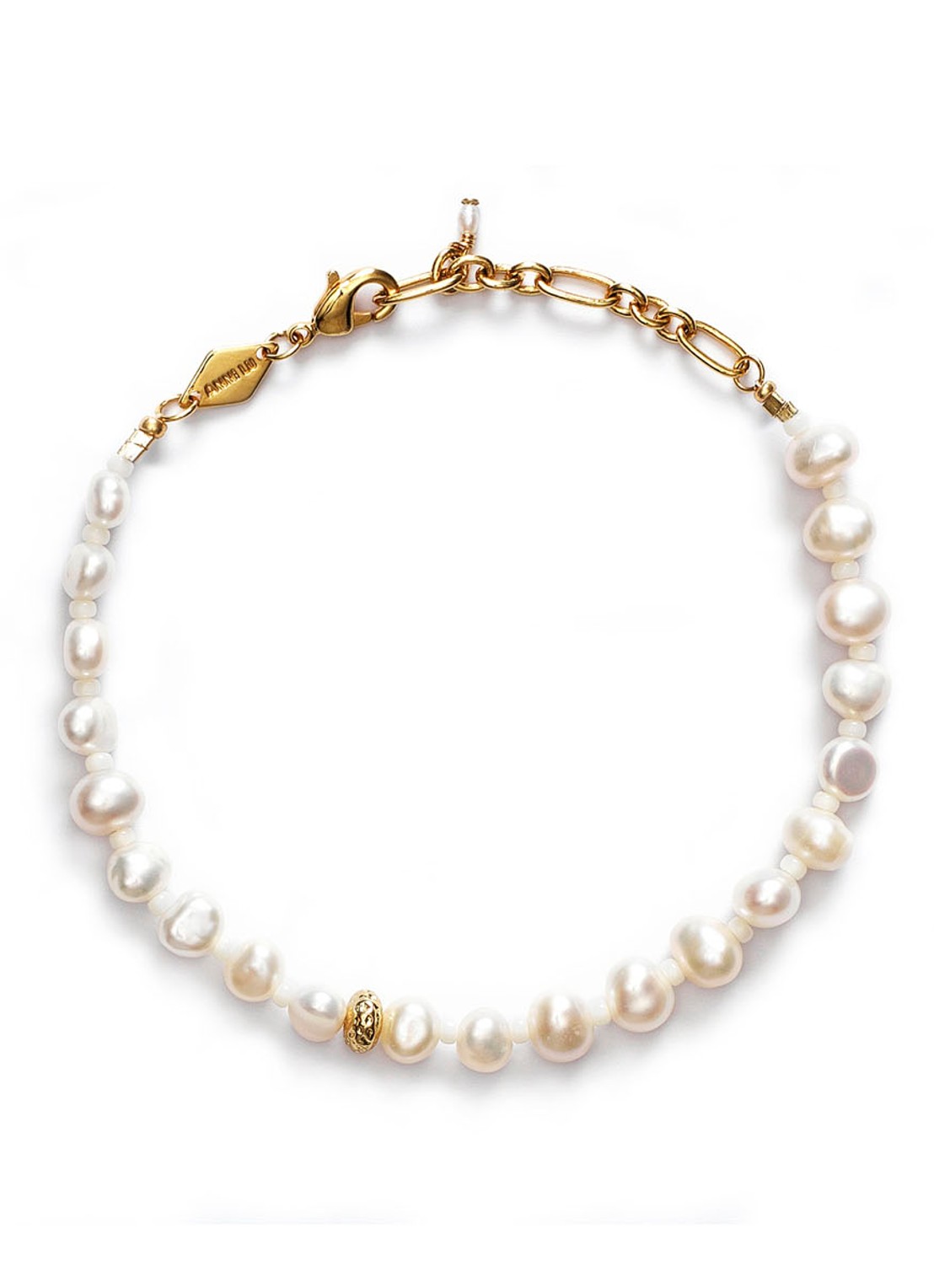 ANNI LU Stellar Pearly armband met parel - voorkant wit