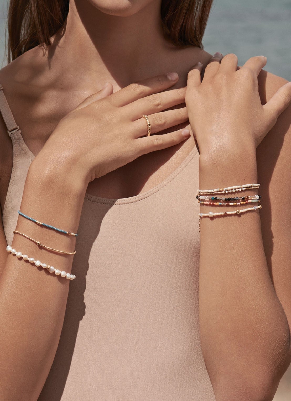 ANNI LU Stellar Pearly armband met parel - voorkant 2 wit