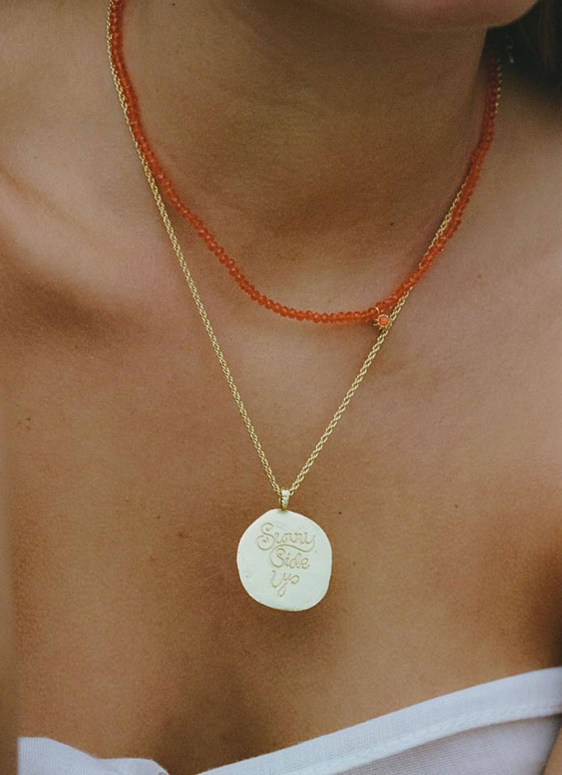 ANNI LU Sunny Side Up ketting verguld  - voorkant 2 goud