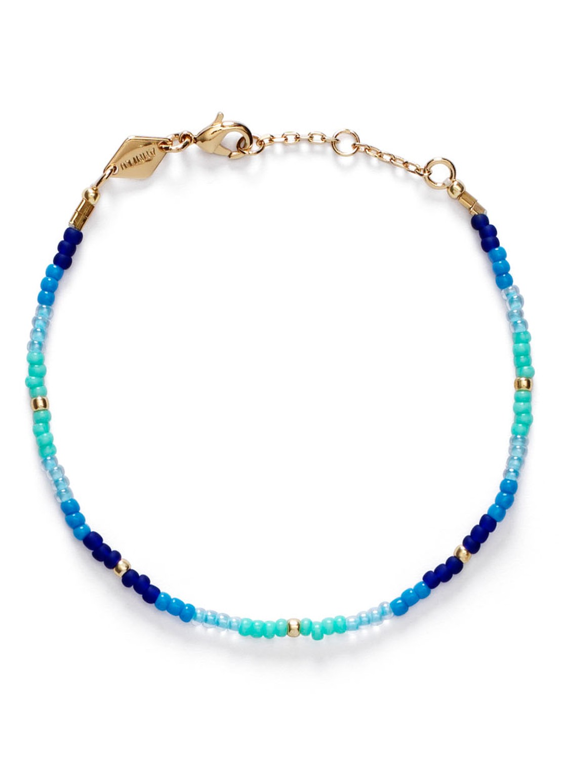 ANNI LU Tie Dye armband verguld - voorkant blauw