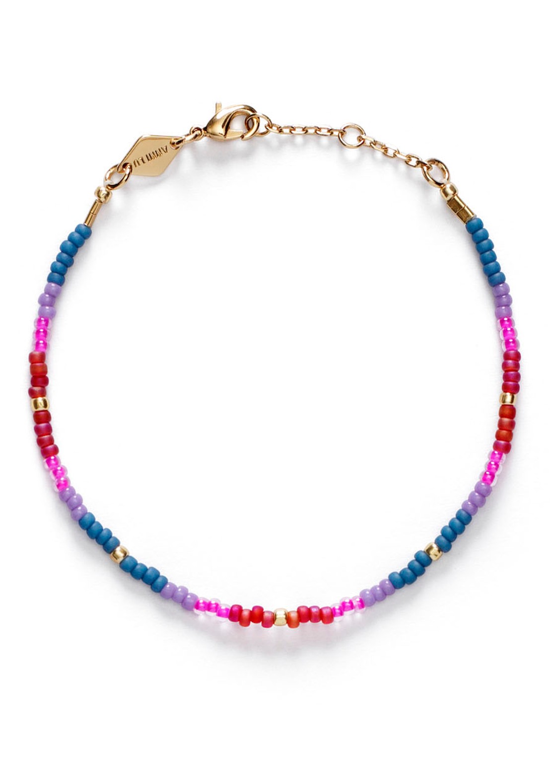 ANNI LU Tie Dye armband verguld - voorkant violet