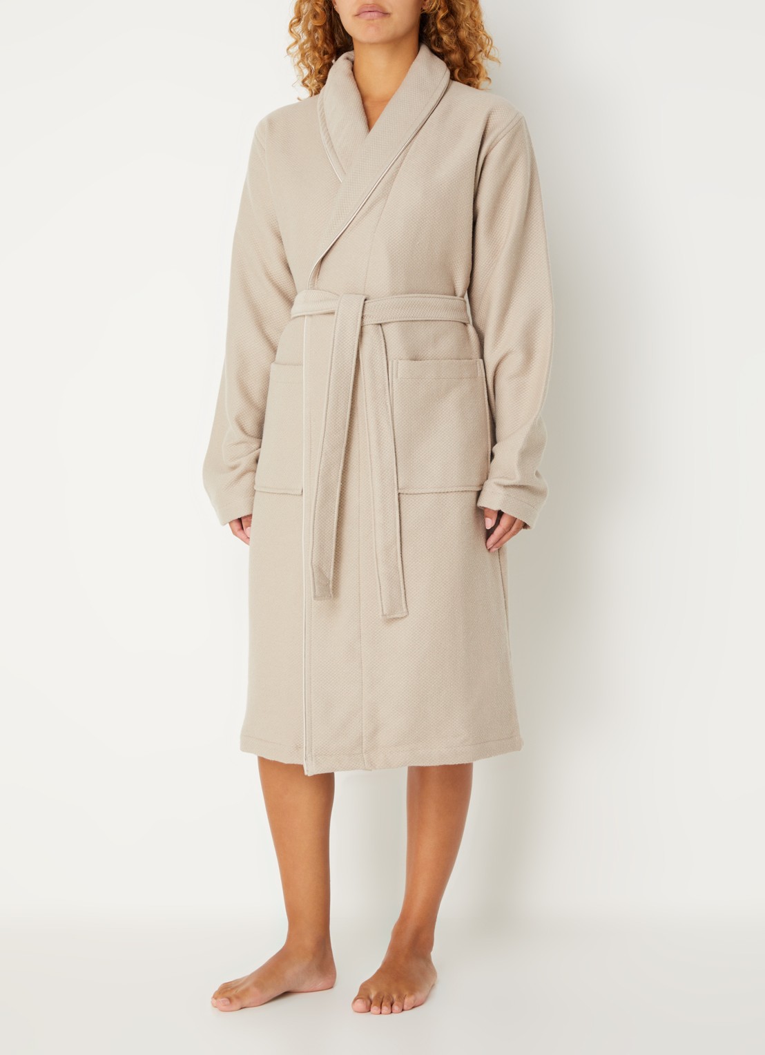 Aquanova Brooklyn badjas met steekzakken - detail 4 beige