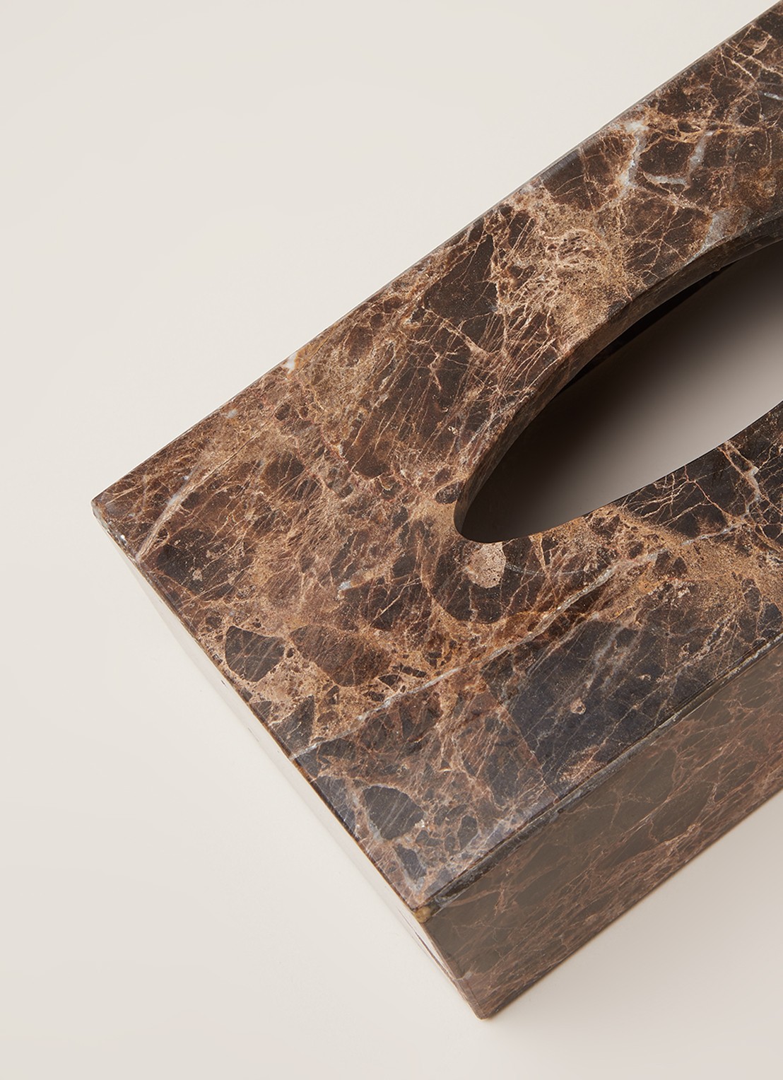 Aquanova Hammam tissuebox 25,5 cm  - detail donkerbruin