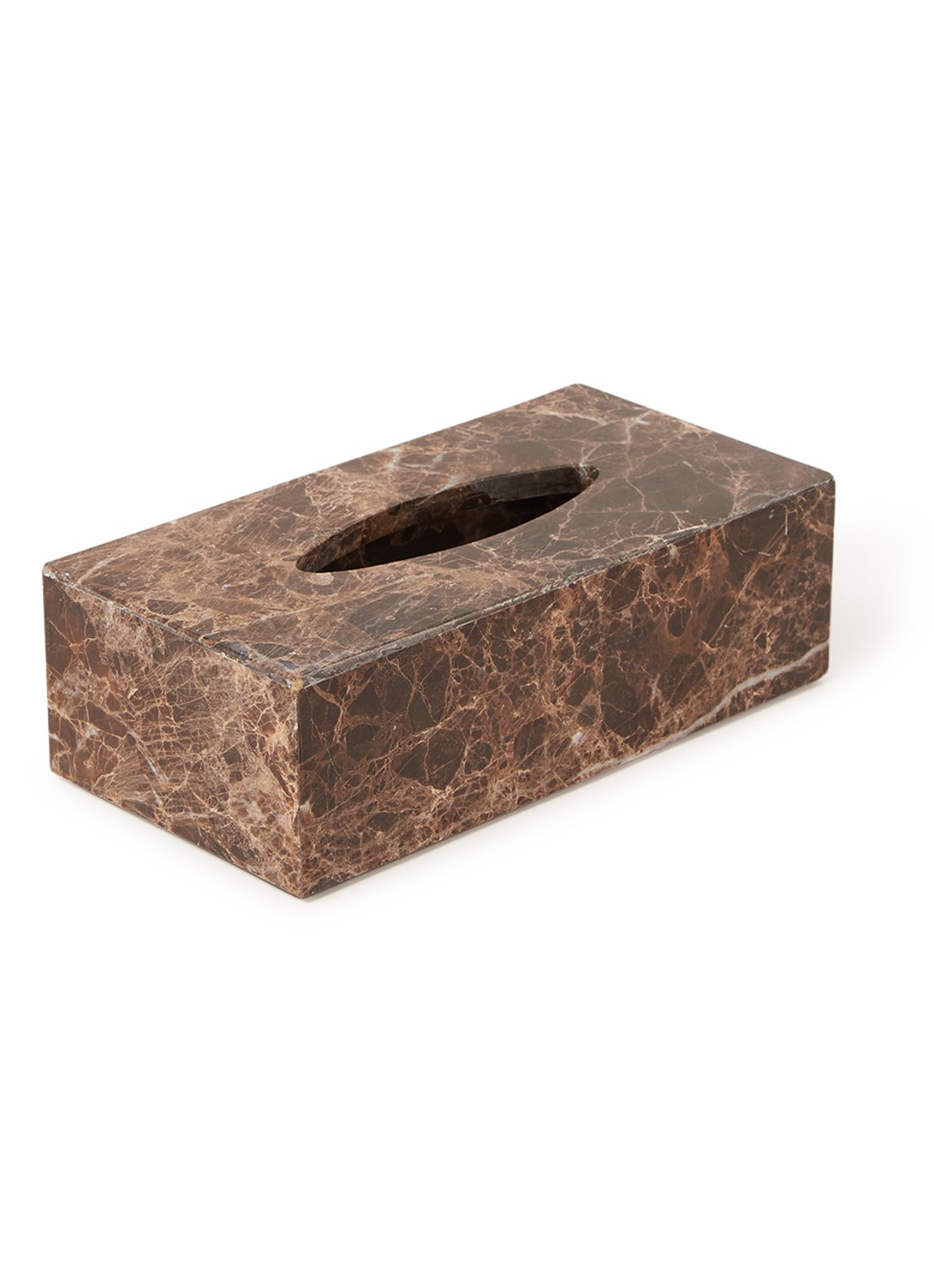 Aquanova Hammam tissuebox 25,5 cm  - voorkant 2 donkerbruin