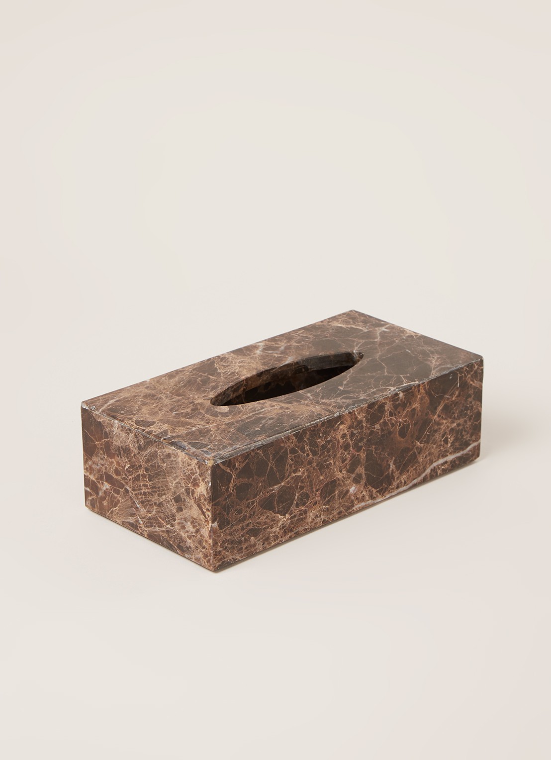 Aquanova Hammam tissuebox 25,5 cm  - voorkant 3 donkerbruin