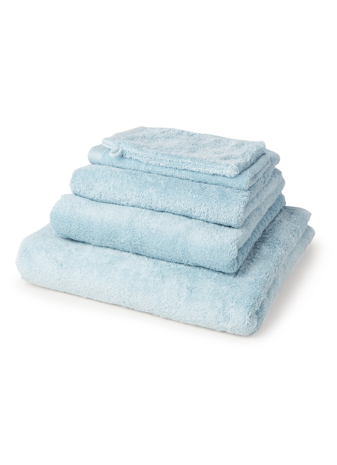 Aquanova London badhanddoek - 600 gr/m2 - 55 x 100 cm - voorkant 2 lichtblauw