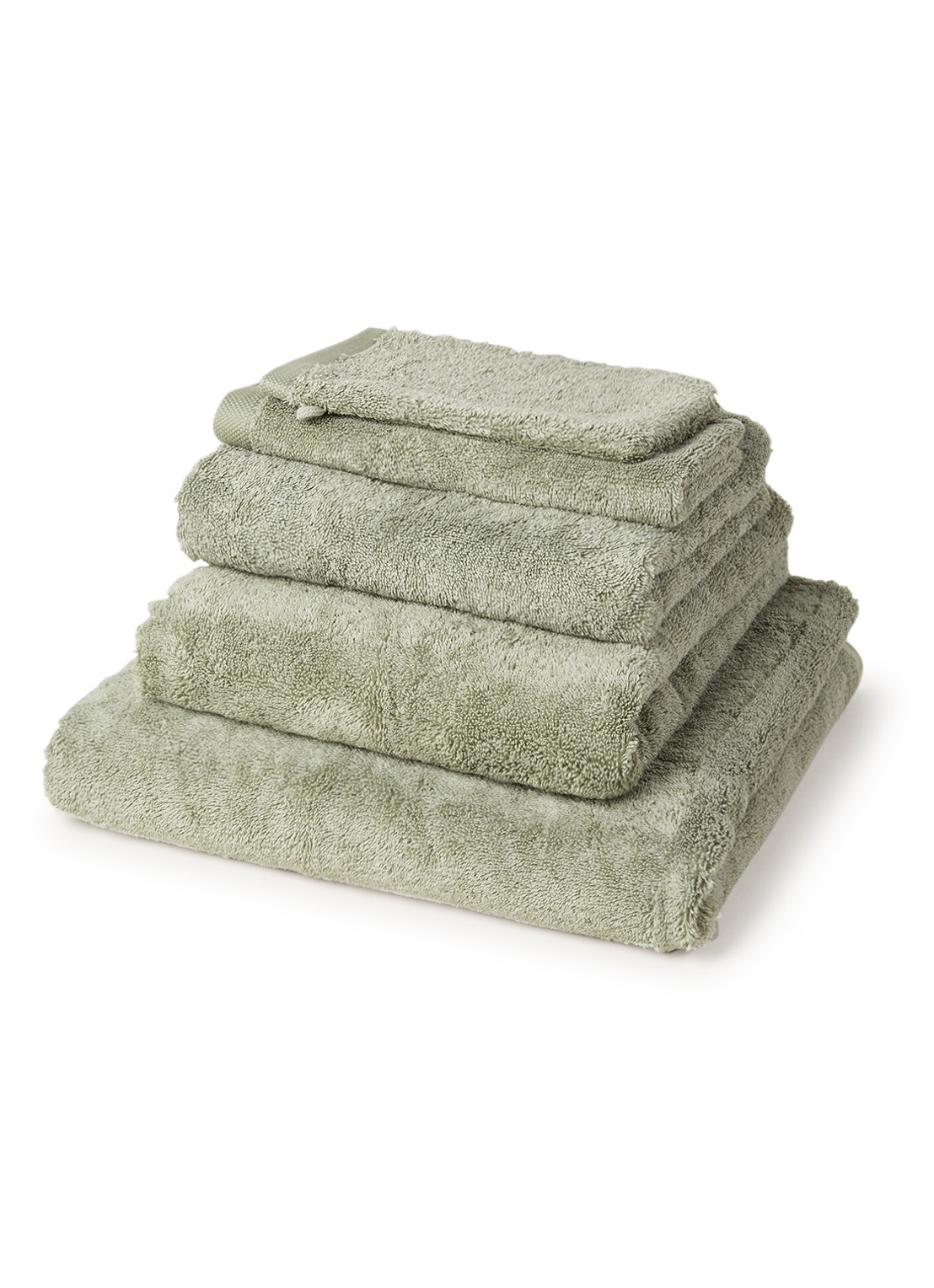 Aquanova London badlaken - 600 gr/m2 - 100 x 150 cm - voorkant mosgroen