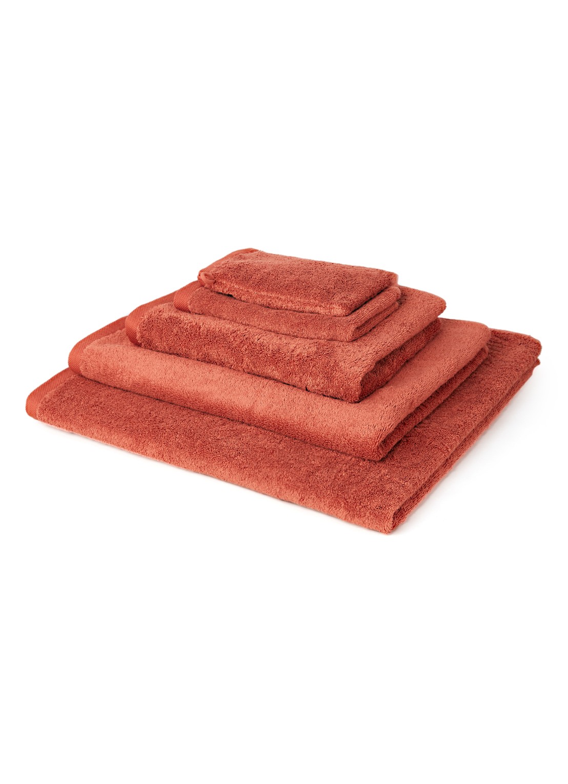 Aquanova London washand 16 x 22 cm - voorkant 2 oranjerood