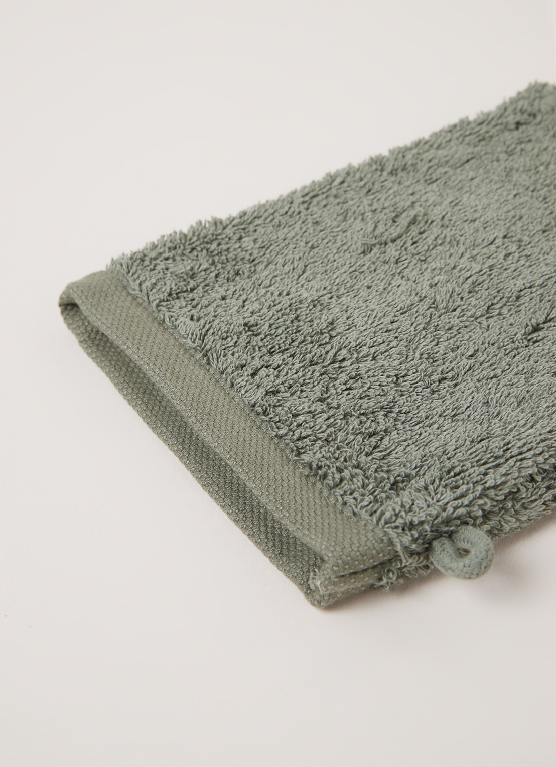 Aquanova London washand 16 x 22 cm - detail legergroen