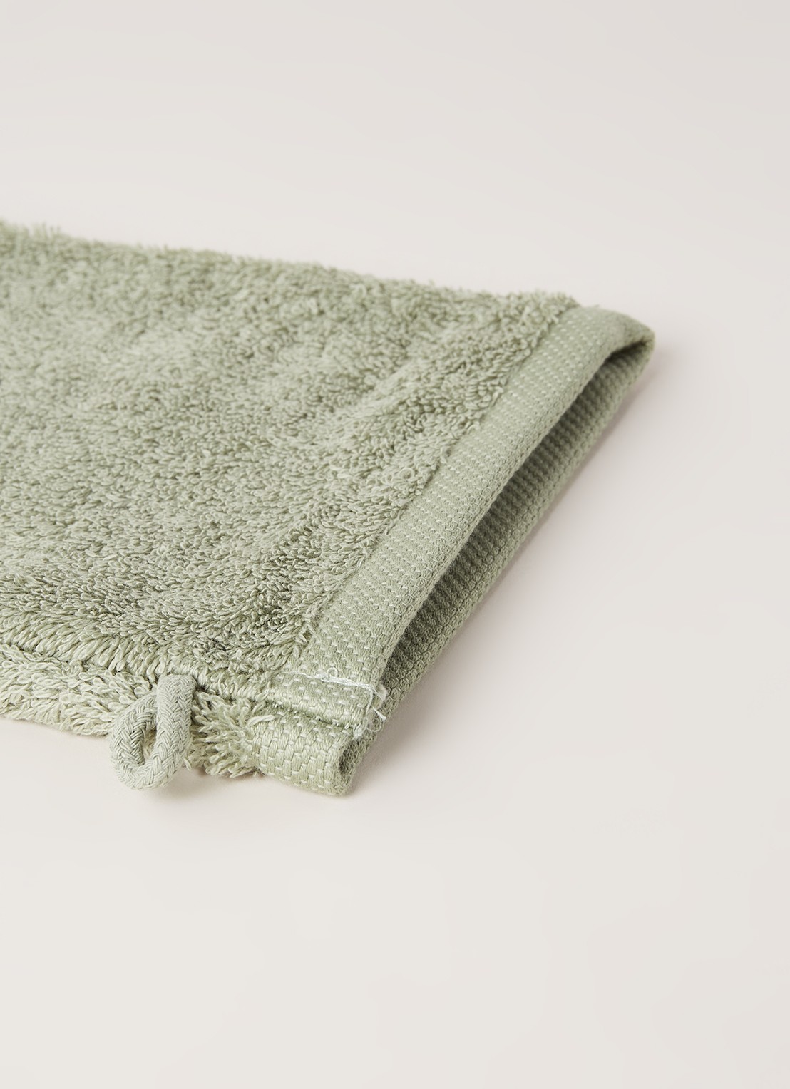Aquanova London washand 16 x 22 cm - detail 3 mosgroen