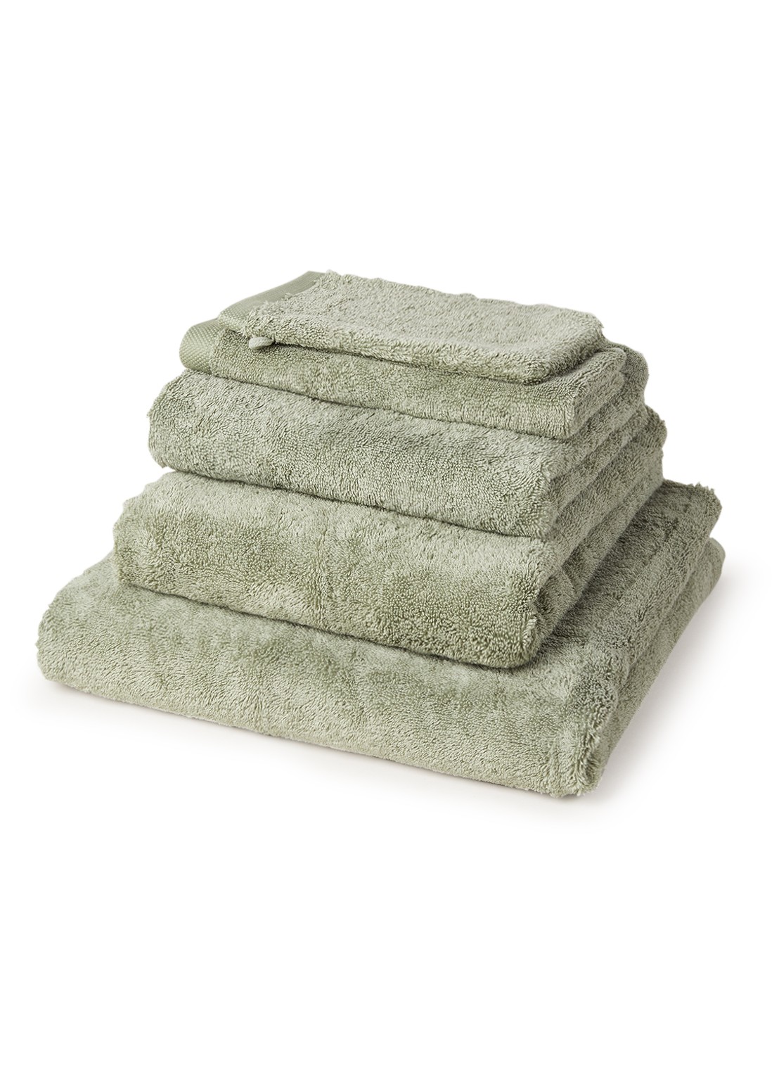 Aquanova London washand 16 x 22 cm - voorkant mosgroen