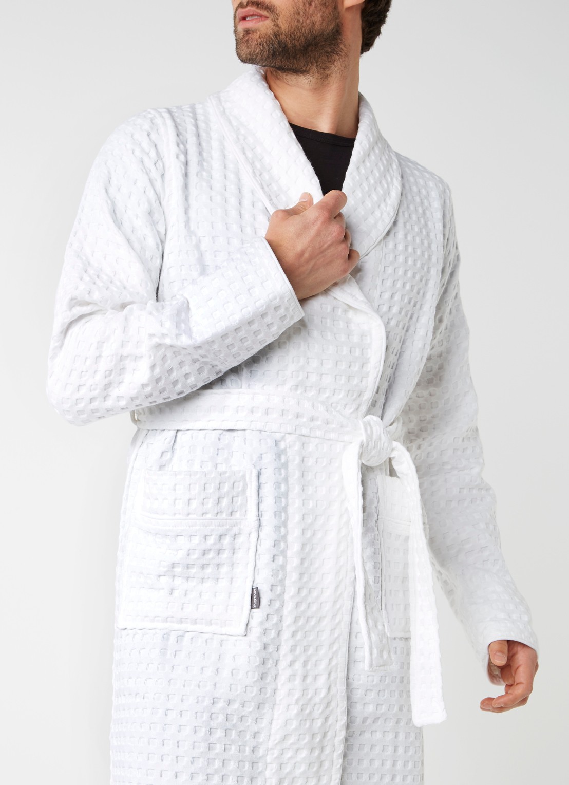 Aquanova Viggo badjas van  katoen - unisex - detail 2 wit