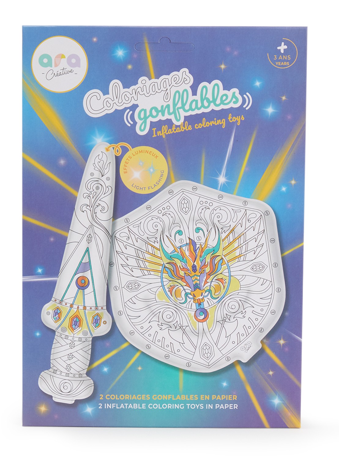 Ara Creative Plane opblaasbare kleurplaat set van 2 - voorkant 2 multicolor