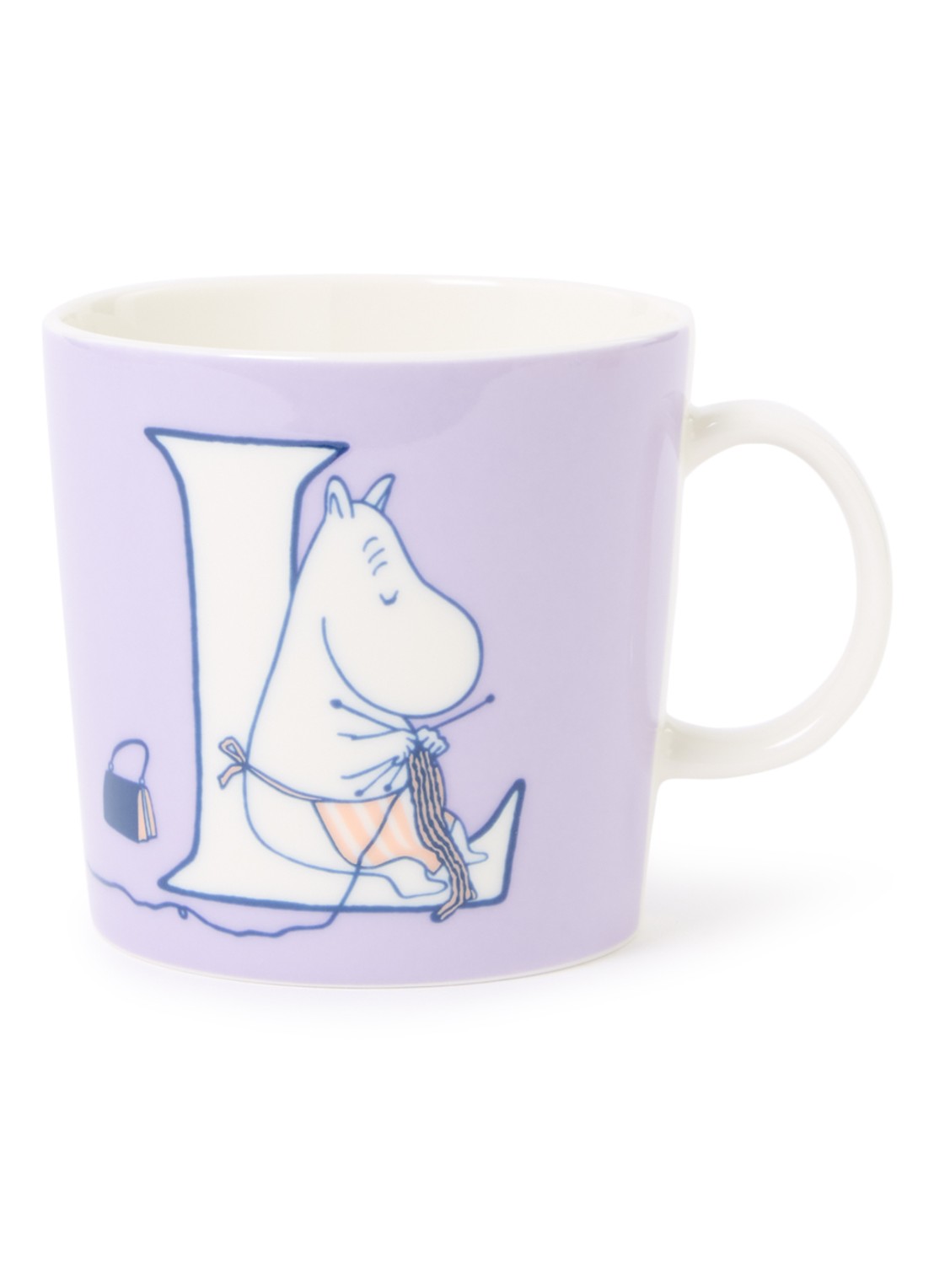 Arabia Moomin ABC L mok 40 cl - voorkant lichtpaars