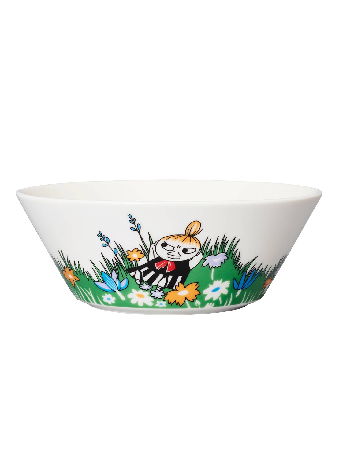 Arabia Moomin Little My and Meadow kom 15 cm - voorkant wit