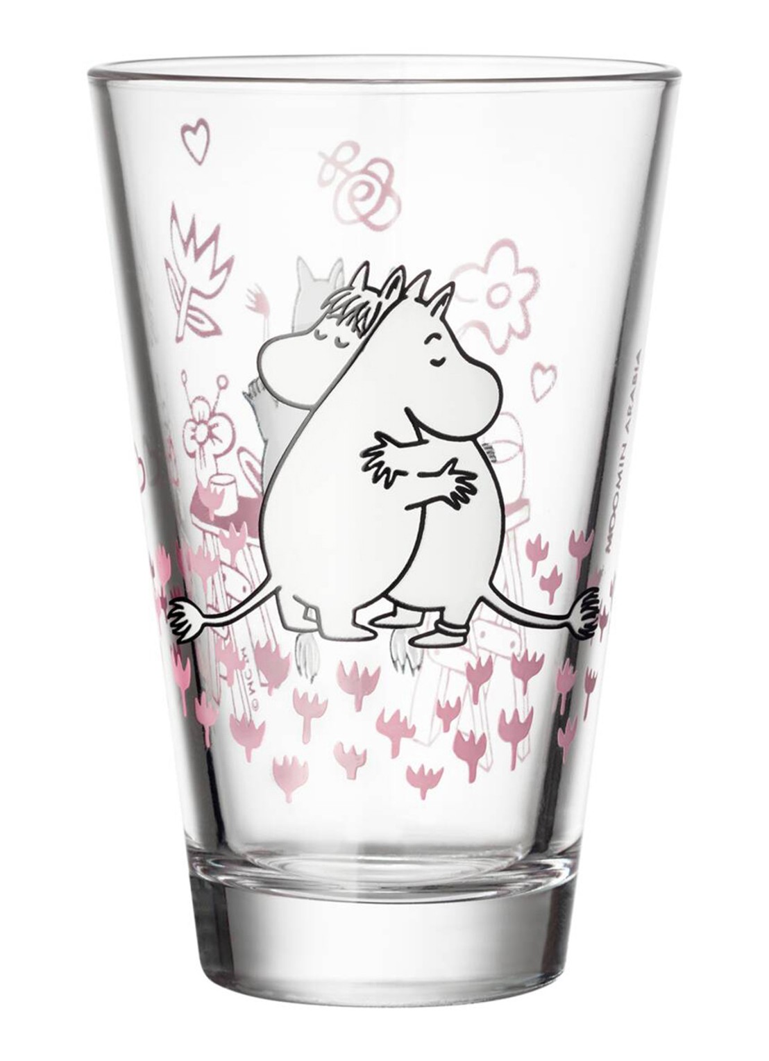 Arabia Moomin Love drinkglas 30 cl set van 2 - achterkant transparant