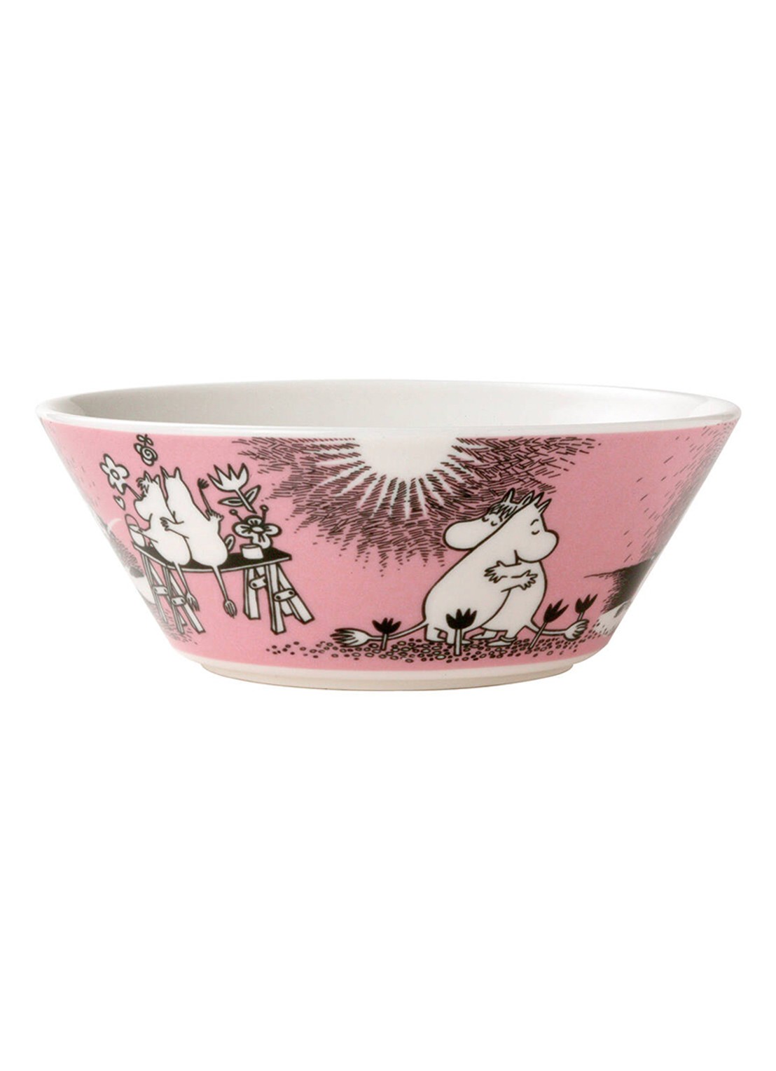 Arabia Moomin love kom 15 cm - voorkant 2 roze