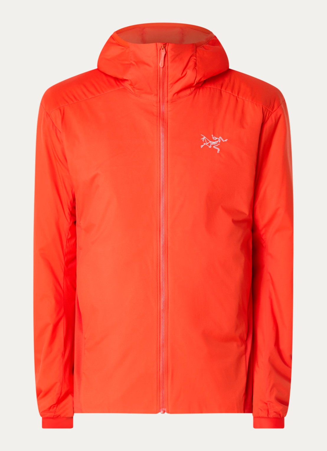 Arc'teryx Atom gewatteerd jack met capuchon en ritszakken - voorkant 2 rood