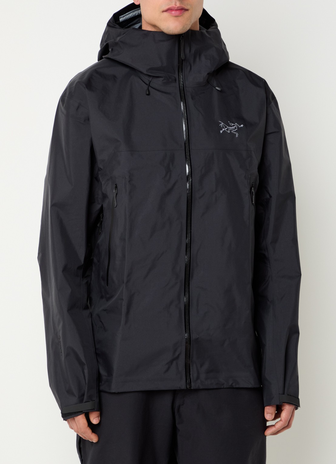 Arc'teryx Beta Gore-Tex jack met capuchon en ritszakken - detail zwart