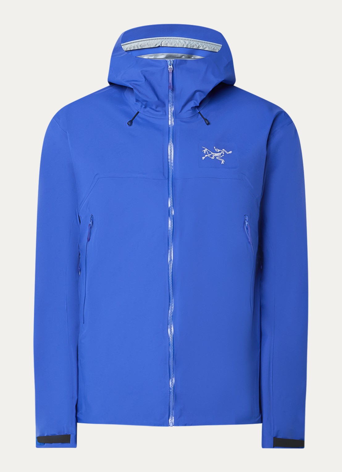 Arc'teryx Beta Gore-Tex jack met capuchon en ritszakken - voorkant kobaltblauw
