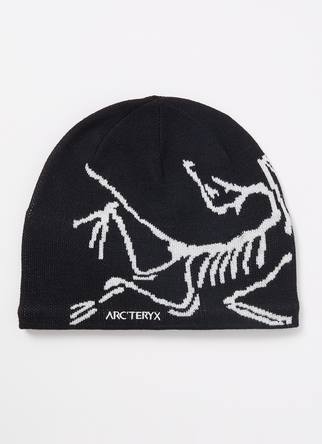 Arc'teryx Bird Head muts in wolblend met logo - voorkant antraciet