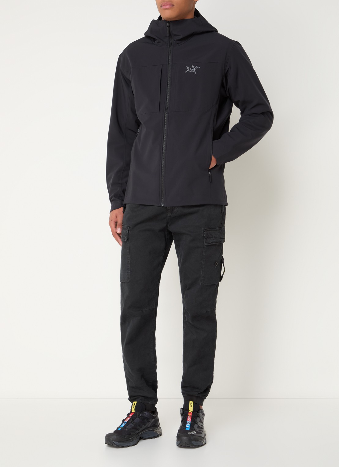 Arc'teryx Gamma MX softshell jack met ritszakken en logoborduring - voorkant 3 zwart