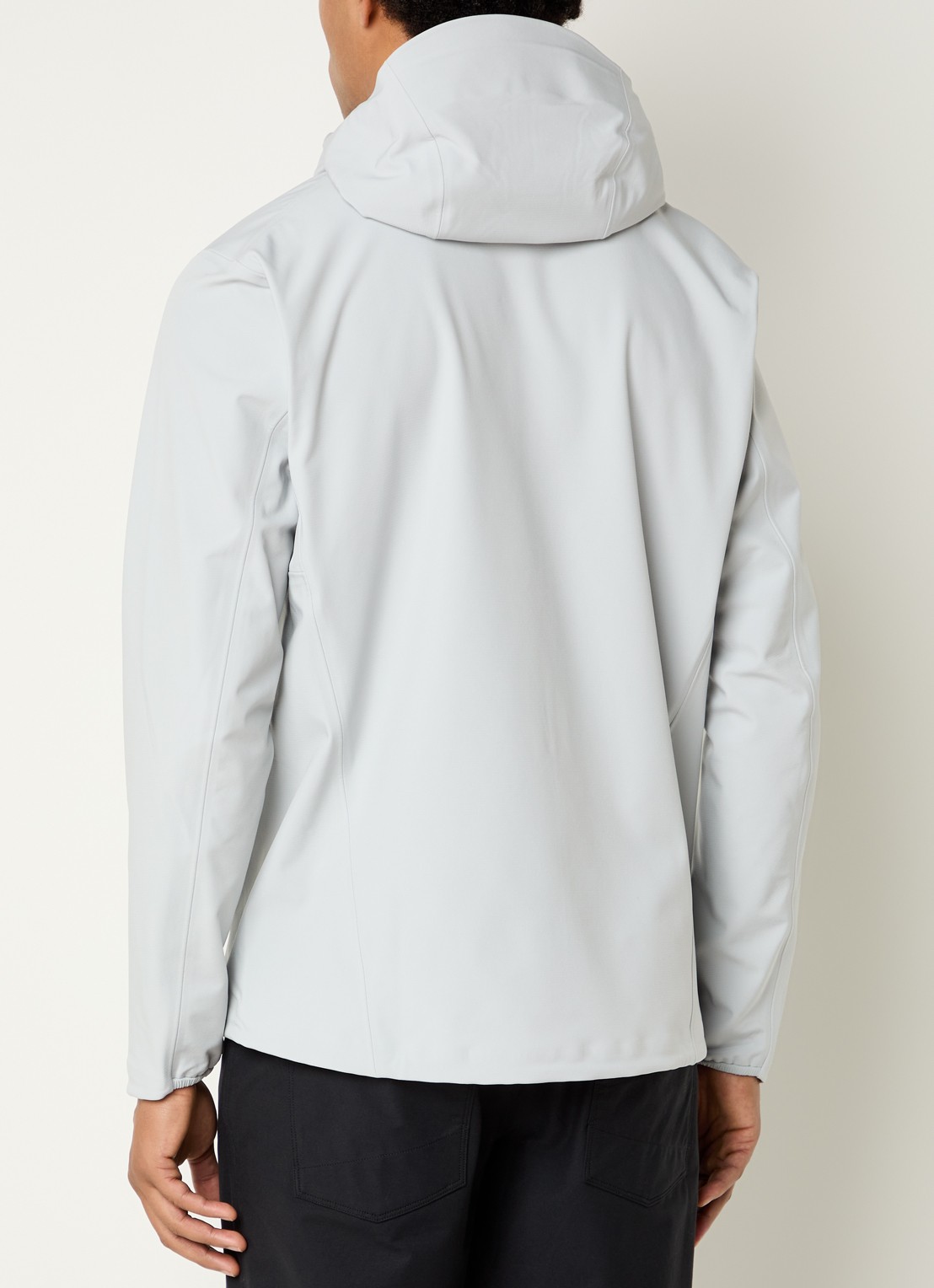 Arc'teryx Gamma MX softshell jack met ritszakken en logoborduring - achterkant lichtgrijs