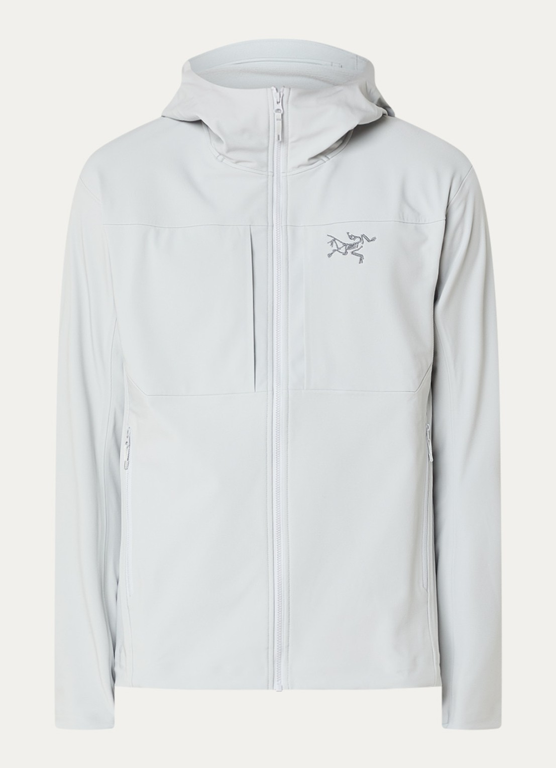 Arc'teryx Gamma MX softshell jack met ritszakken en logoborduring - voorkant 3 lichtgrijs