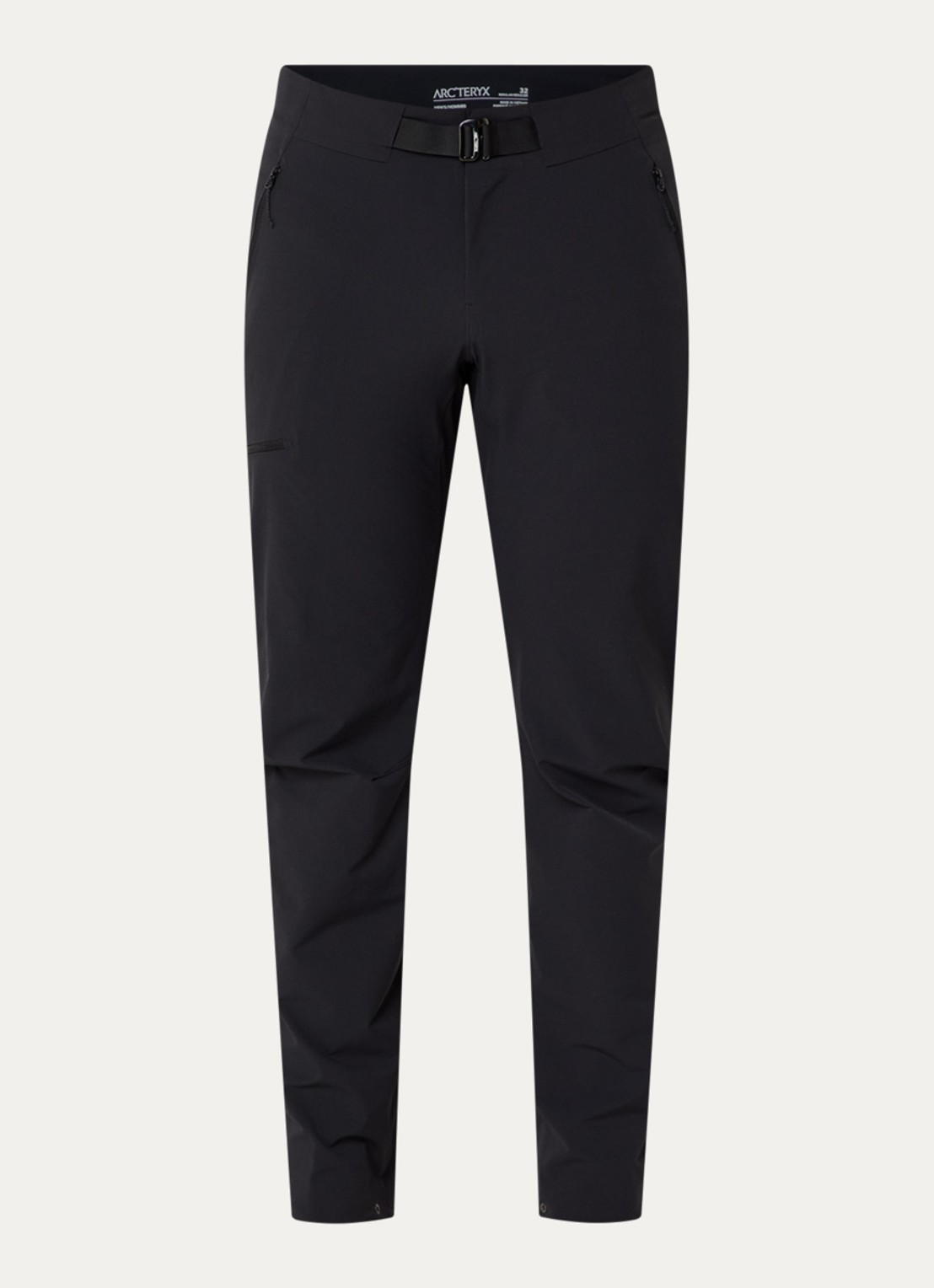 Arc'teryx Gamma tapered fit broek met logoborduring en steekzakken  - voorkant 4 zwart