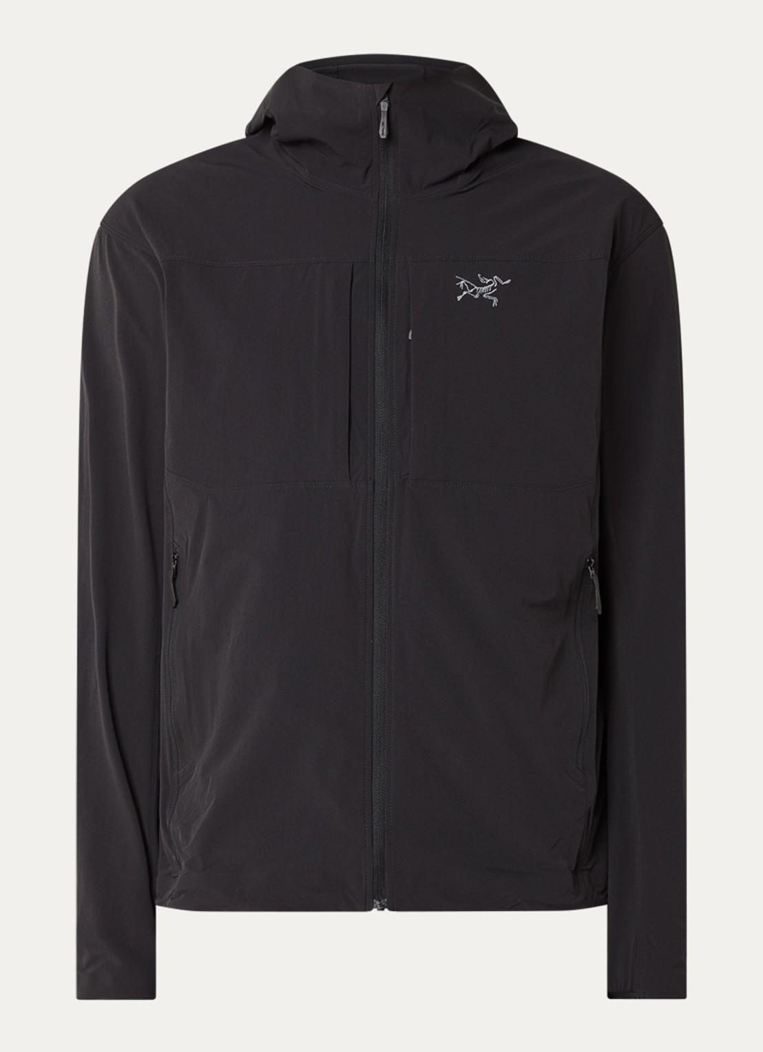 Arc'teryx Gamma windjack met logoborduring en ritszakken - voorkant 2 zwart