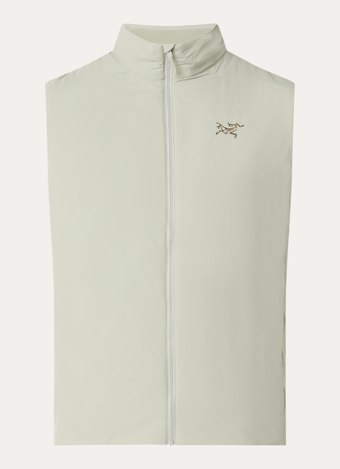 Arc'teryx Kragg bodywarmer met logoborduring - voorkant 2 olijfgroen