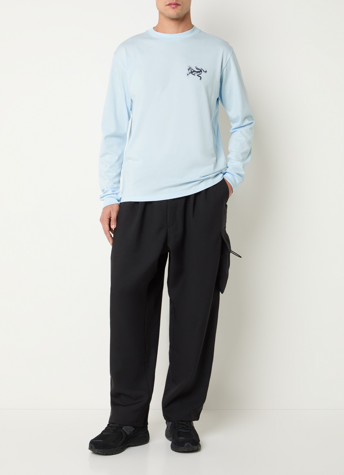 Arc'teryx Kragg longsleeve met logo- en backprint - voorkant 4 lichtblauw