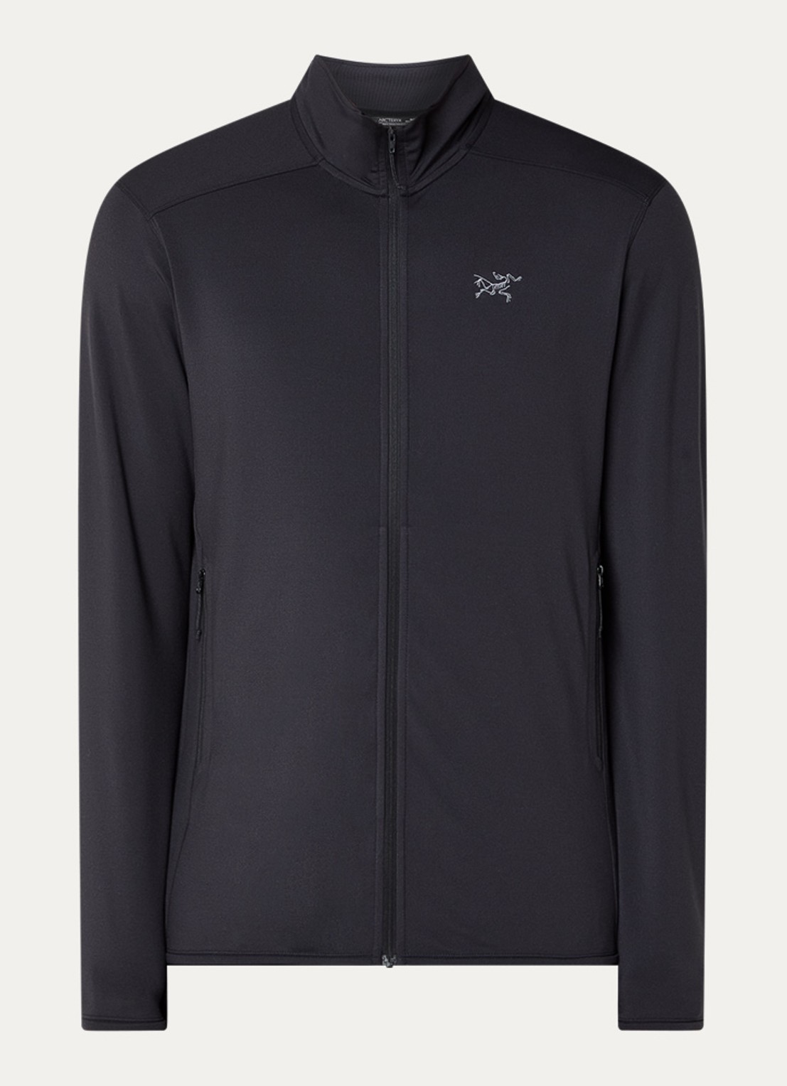 Arc'teryx Kyanite sweatvest met ritszakken en logoborduring - voorkant 3 zwart