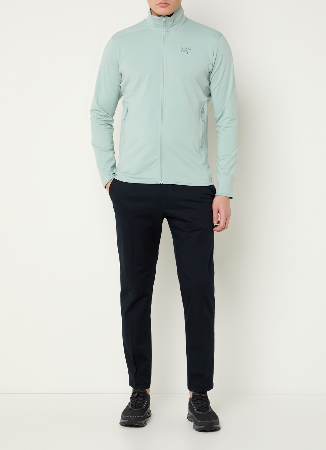 Arc'teryx Kyanite sweatvest met ritszakken en logoborduring - voorkant 4 groen