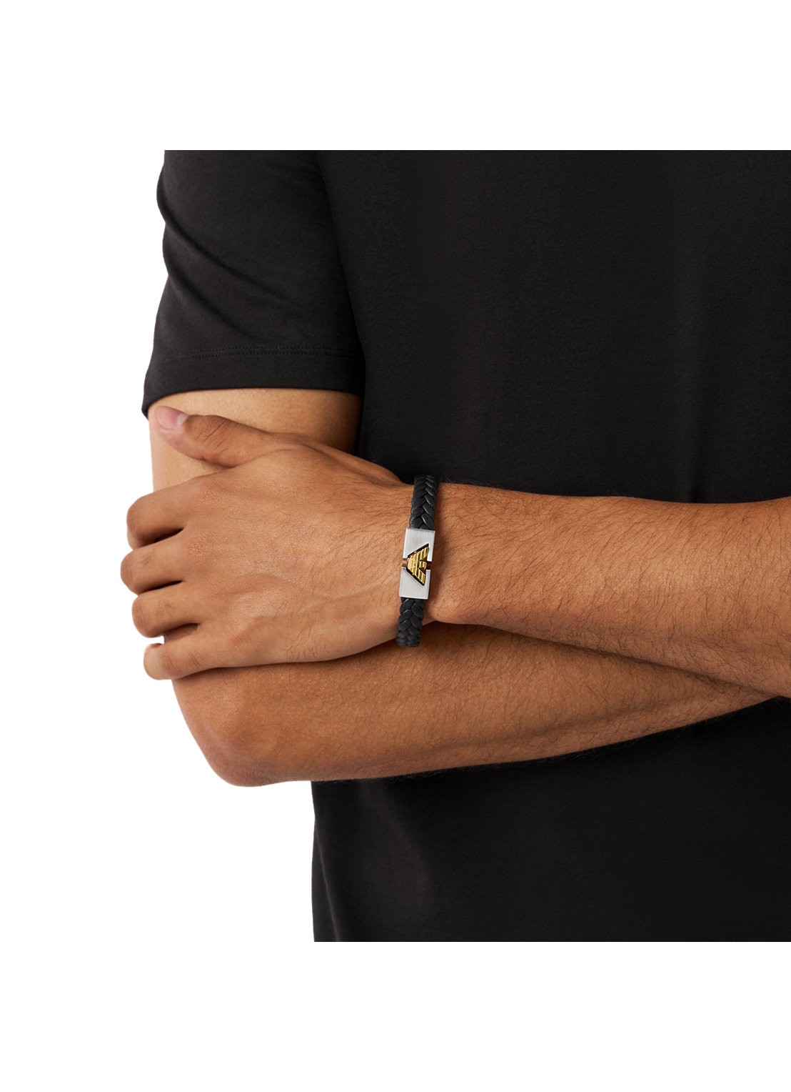 Armani Armband EGS3253040 - detail 3 zwart