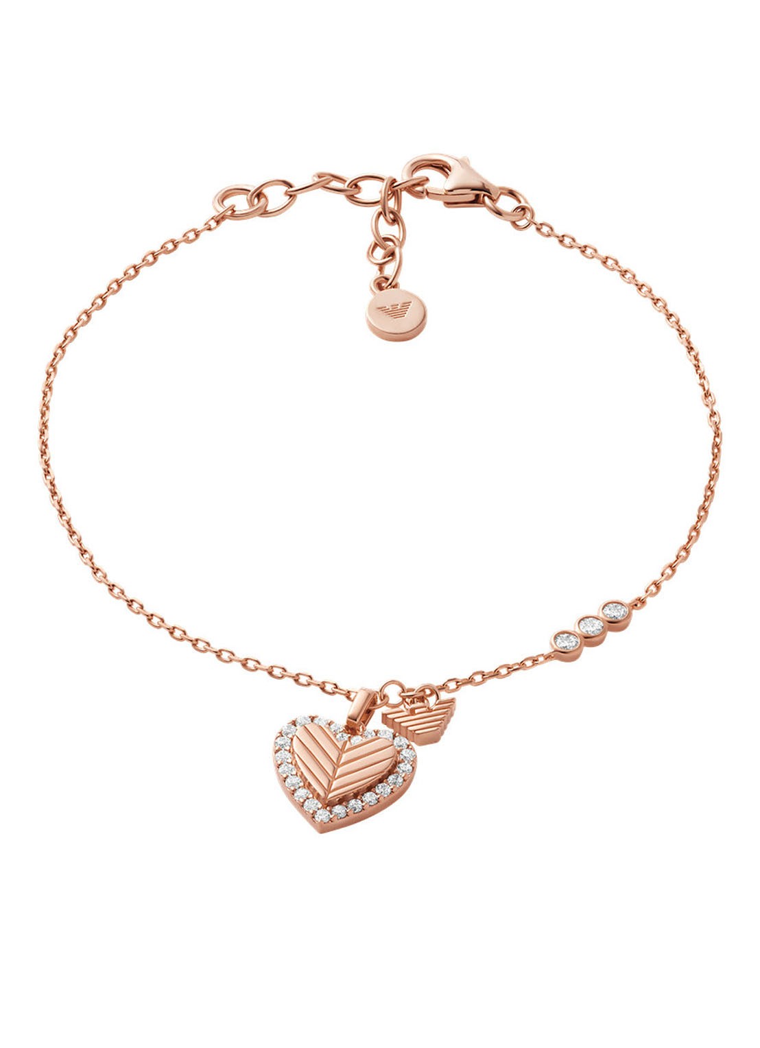 Armani Armband met hanger EG3626221 - voorkant roségoud