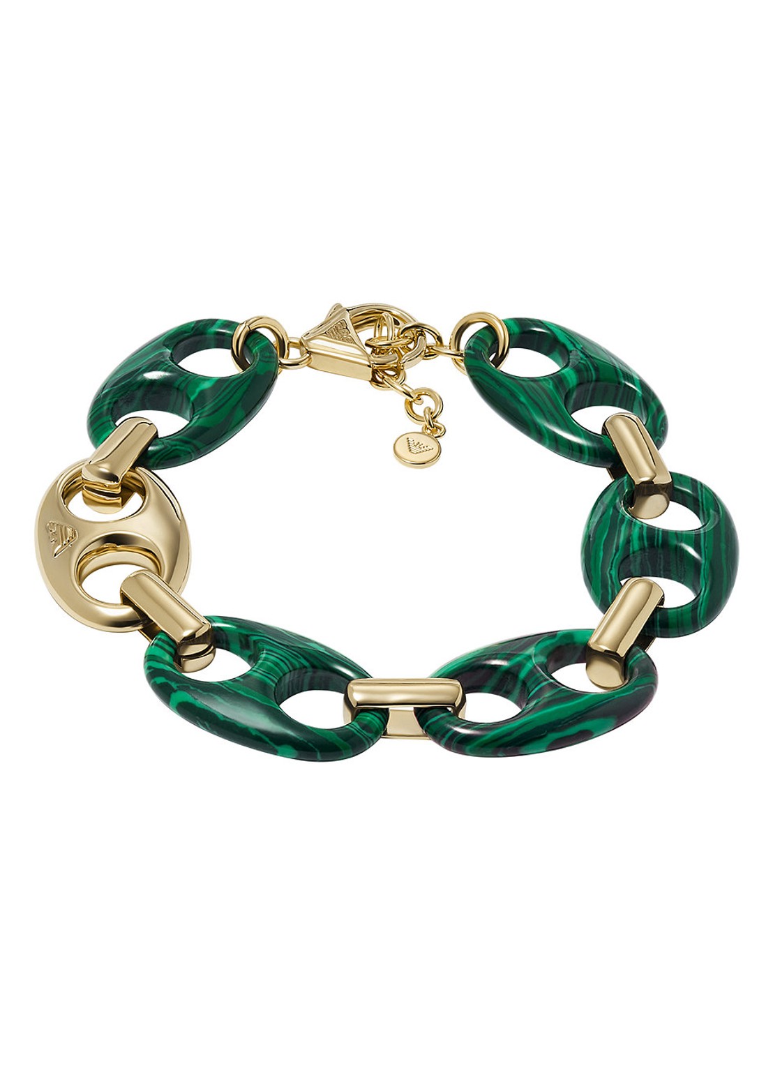 Armani Armband met malachiet EGS3146710 - voorkant goud