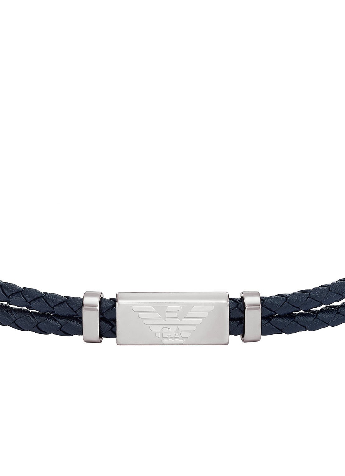 Armani Armband van leer EGS2995040 - voorkant 2 zwart