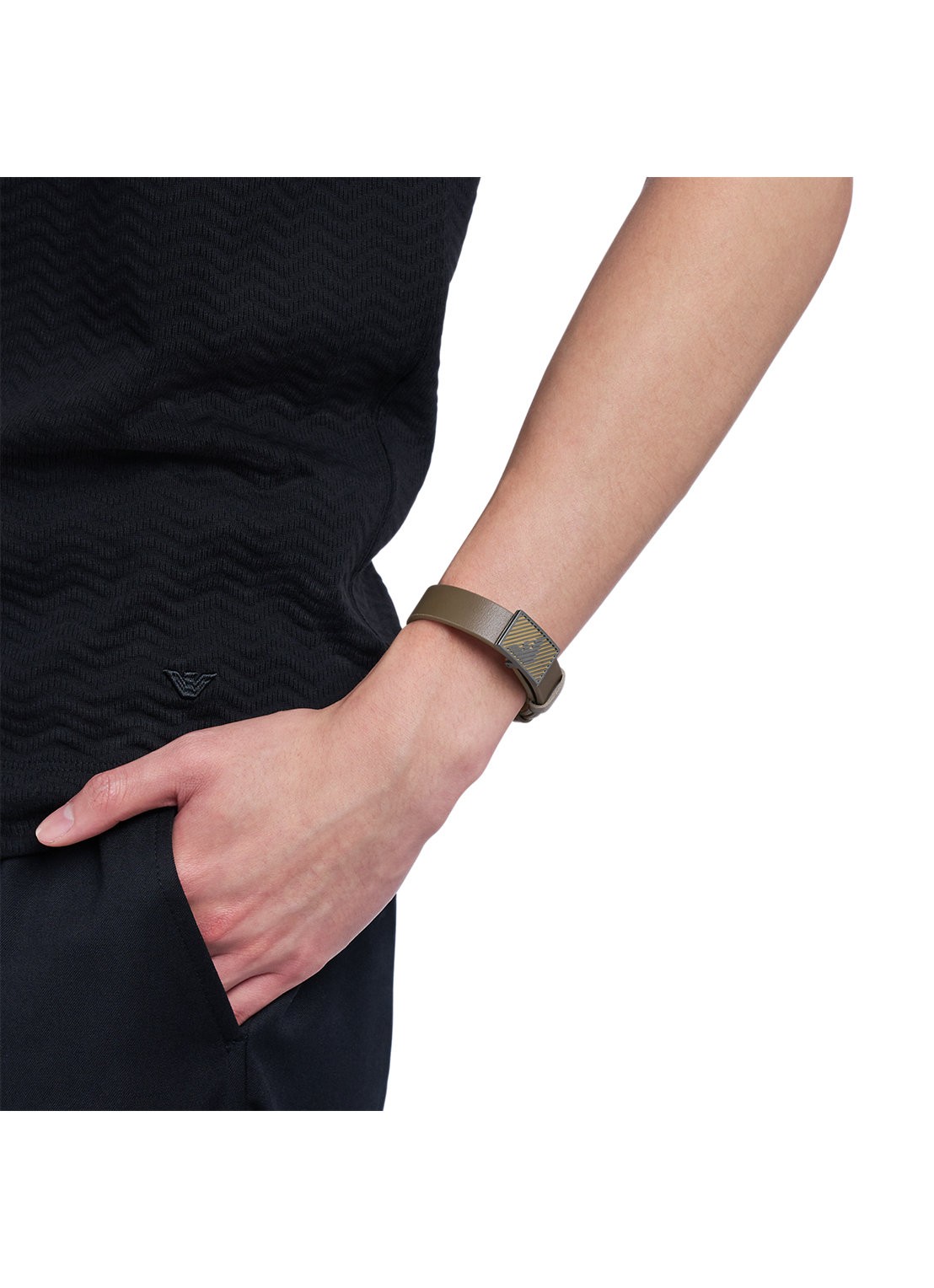 Armani Armband van leer EGS3240060 - detail 3 bruin