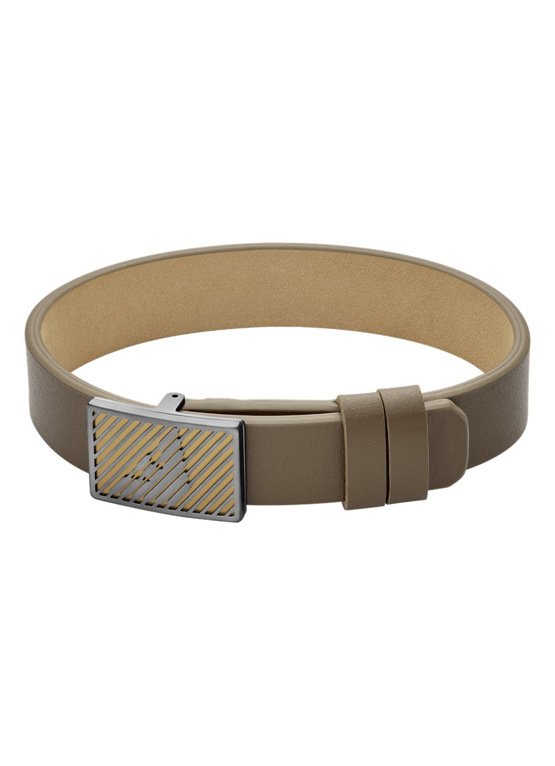 Armani Armband van leer EGS3240060 - voorkant bruin