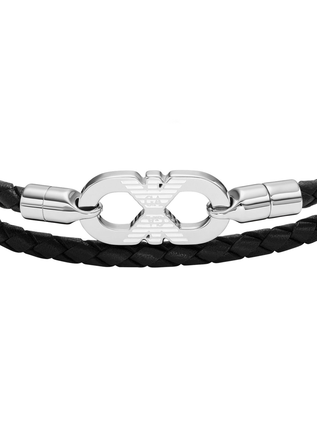 Armani Armband van leer EGS3299040 - detail zwart