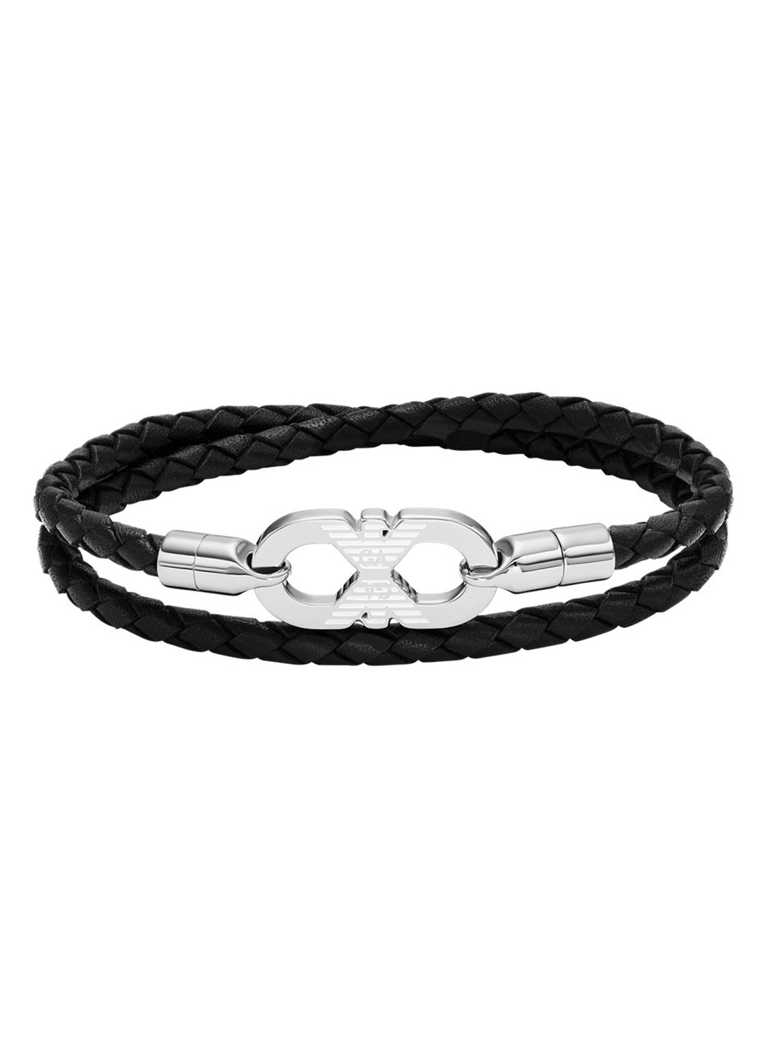 Armani Armband van leer EGS3299040 - voorkant 3 zwart